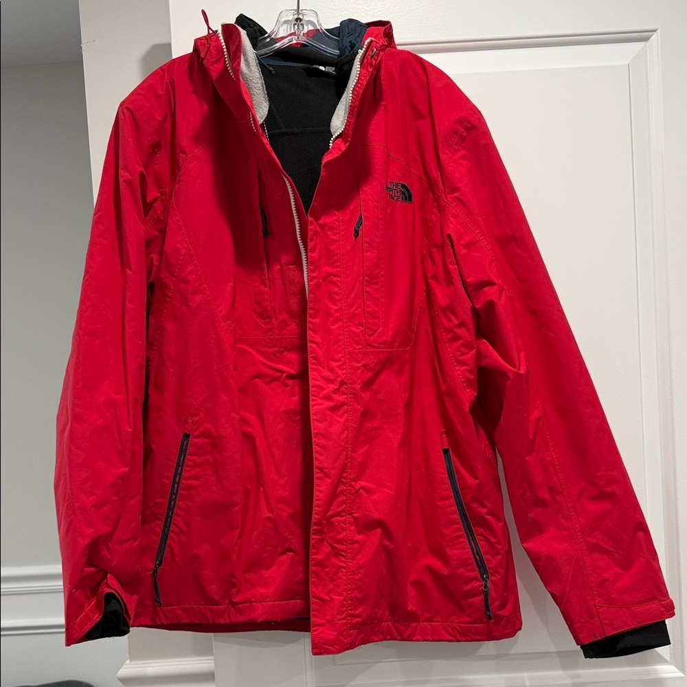 The North Face Red Hooded Shell Jacket